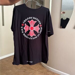 Chrome Hearts Black and Red Short Sleeve Tee
